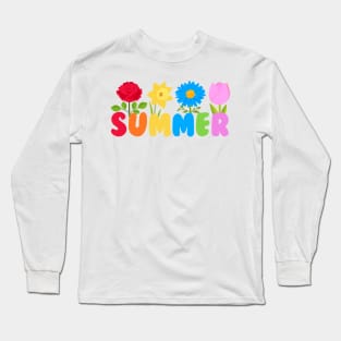 Beautiful Summer Flowers Rose Tulip daffodil Aster Long Sleeve T-Shirt